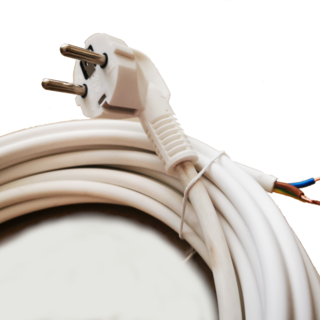 Netzkabel 3G1,5 abgewinkelter Schuko-Stecker halogenfrei